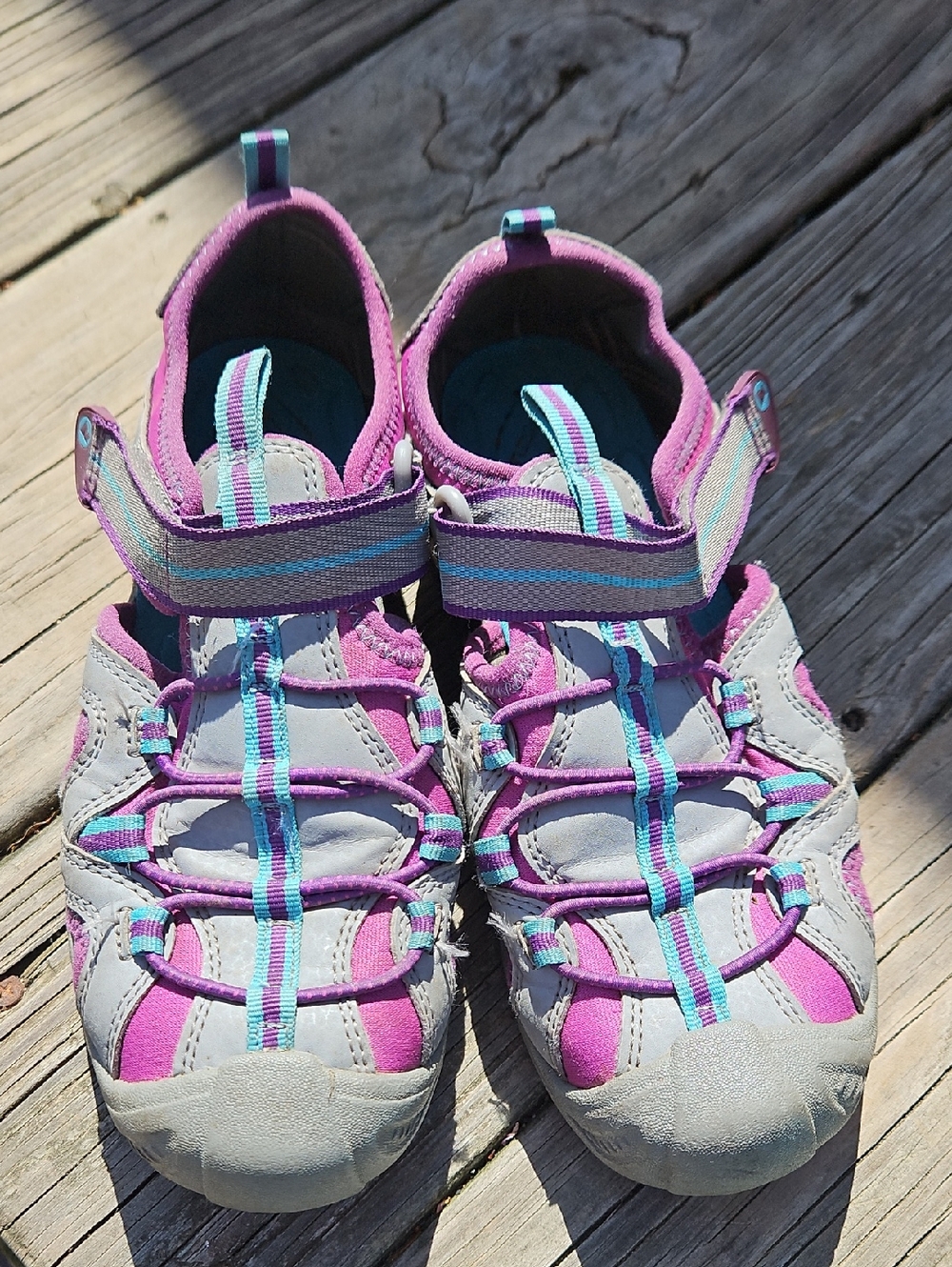 Merrell Kids Sport Sandals in Purple and Teal